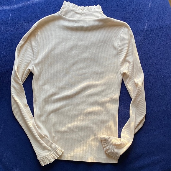 J. Crew Ribbed Ruffle long sleeve - Picture 2 of 3